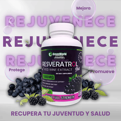 Resveratrol® ORIGINAL: (DOSIS PARA 1 MES) Recupera tu energía y enfrenta el día con fuerza + ENVÍO GRATIS 🚚