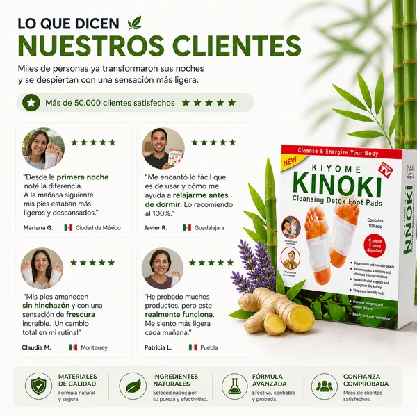 Parches Kinoki™: Elimina la HINCHAZÓN de tus pies + ENVÍO GRATIS 🚚