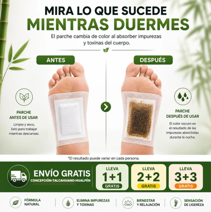 Parches Kinoki™: Elimina la HINCHAZÓN de tus pies + ENVÍO GRATIS 🚚